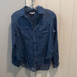 Knox Rose Blue Denim Button-Up Shirt